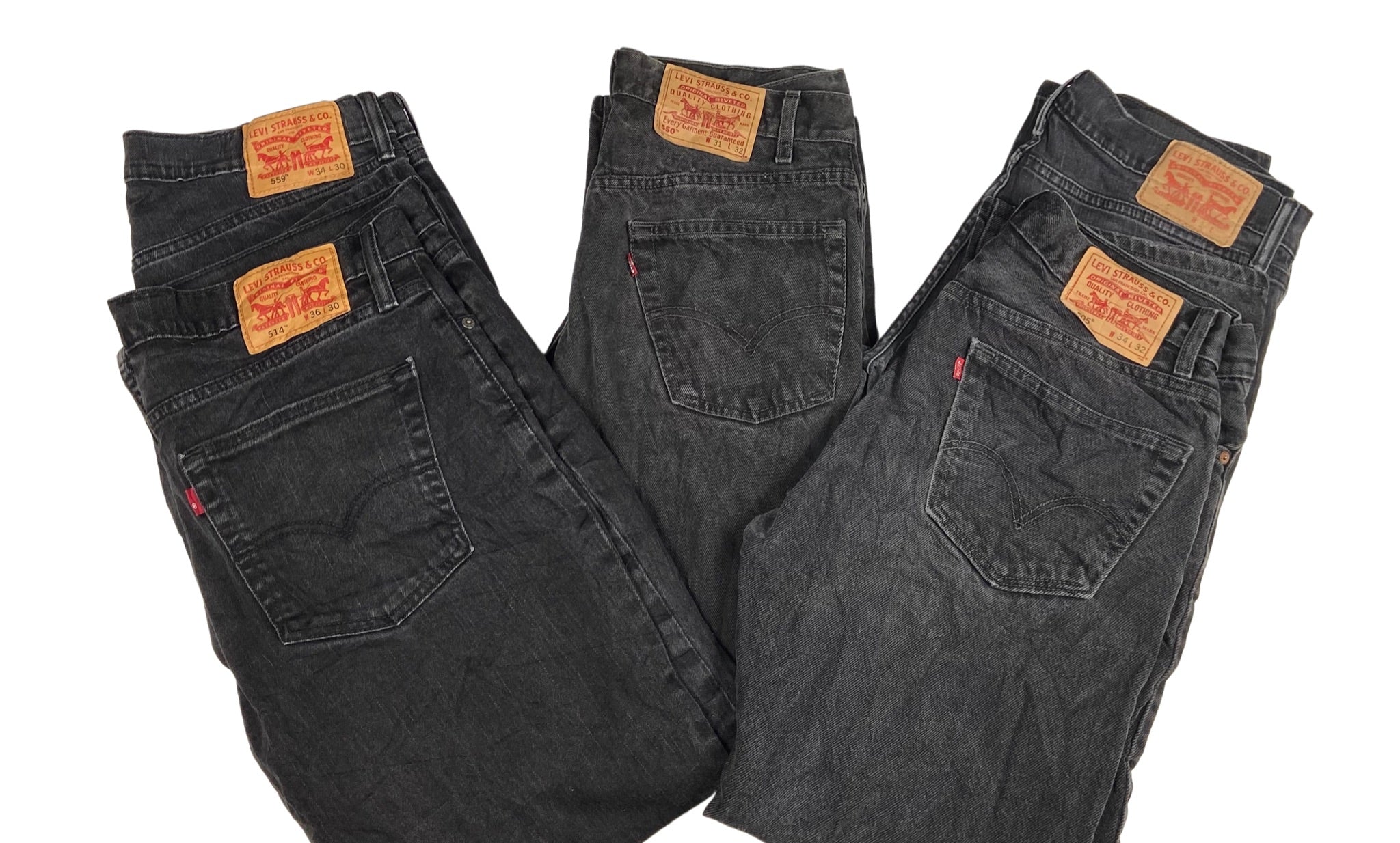4 Pack Of Black LEVI'S | Regular Fit | Zip Fly Jeans - Waist 38 - Length 30