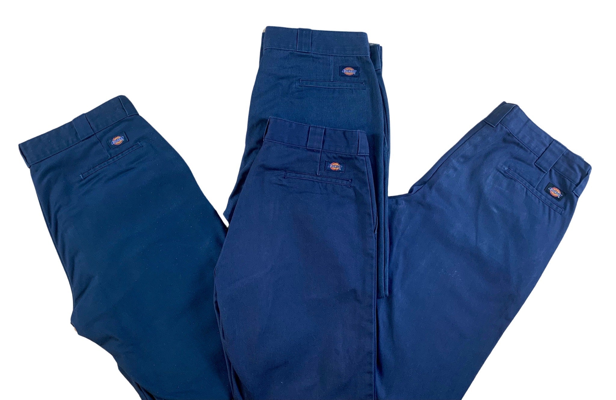 1x Vintage DICKIES Navy Blue Straight Leg Trousers - Waist 29 - Length 30 - Vintage Superstore Online